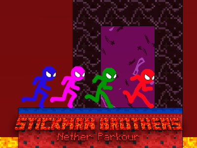Stickman Brothers Nether Parkour background