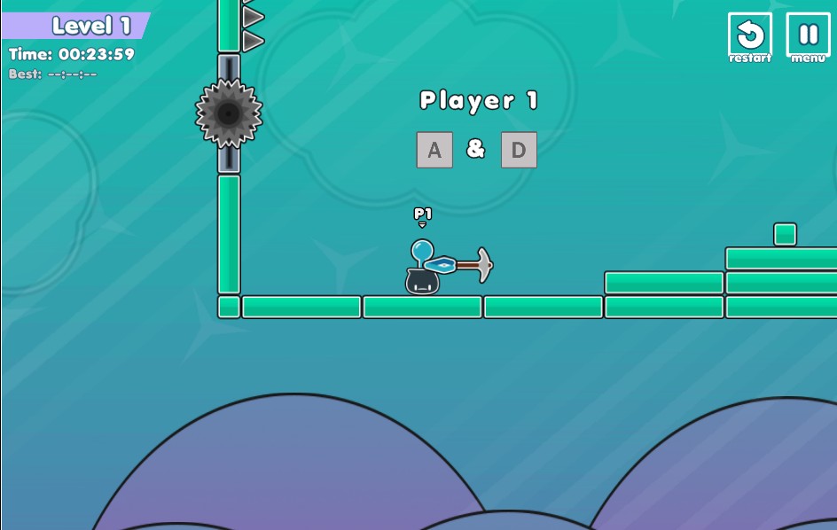 the opening gameplay screen of stickman climb 2